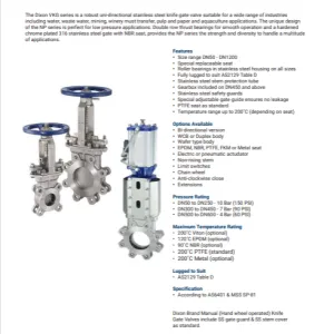 Knife Gate Valve - Data Sheet