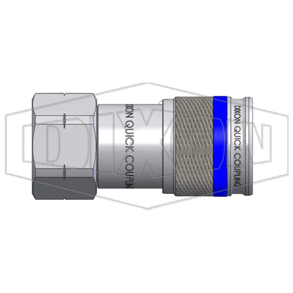 HTZ-Series Correct Connect® Flush Face Female Threaded Coupler CAD