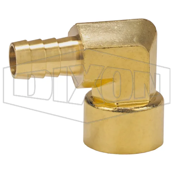 Female NPTF x Hose Barb 90° Elbow