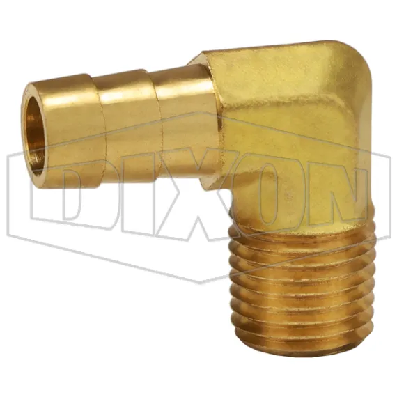Male NPTF x Hose Barb 90° Elbow