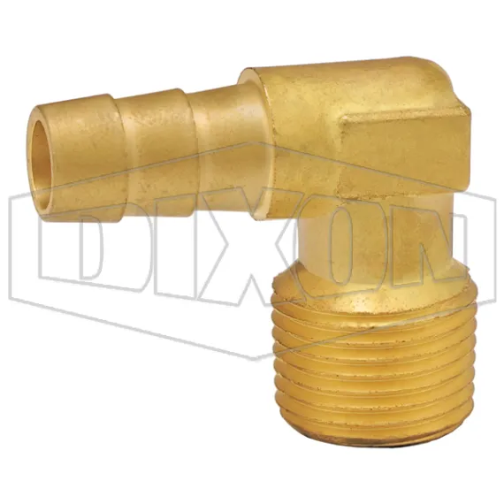 Male NPTF x Hose Barb 90° Elbow