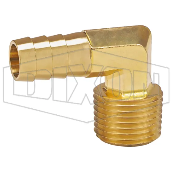 Male NPTF x Hose Barb 90° Elbow