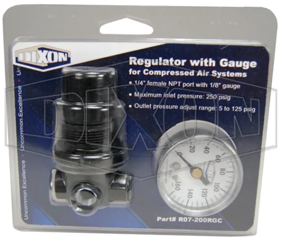 regulator with gauge for compressed air systems