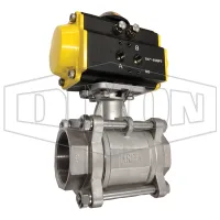 Actuated Three Piece Stainless Steel Ball Valve